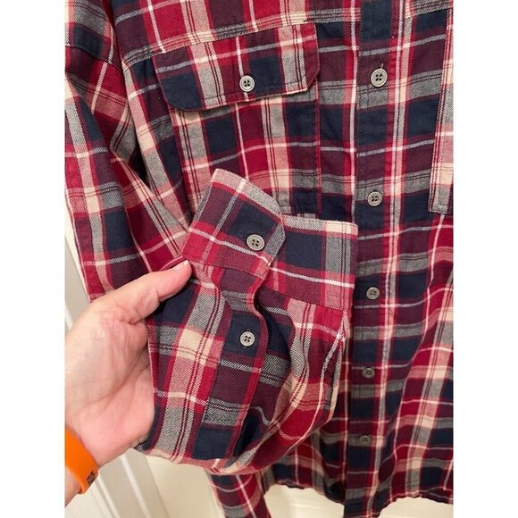 Wrangler ATG Mens 2XL Organic Cotton & Recycled Polyester Red Plaid Button-Up Sh - Picture 6 of 14